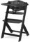 Kinderkraft ENOCK Trona bebé de Madera, portatil, para niños, Silla alta Infantil, Evolutiva, Ergonómica, Con accesorios, Barrera y Bandeja, Negro