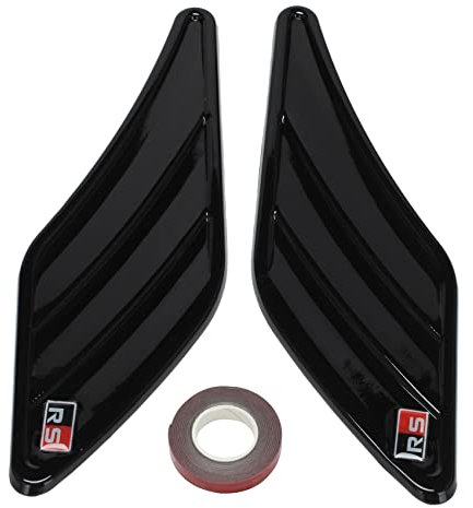 Josenidny 2 StüCk ABT Seiten Kiemen Gitter Aufkleber Abziehbilder FüR- A5 S5 A4 B8 B6 A6 A3 R8 - ABT KotflüGel Aufkleber,Schwarz