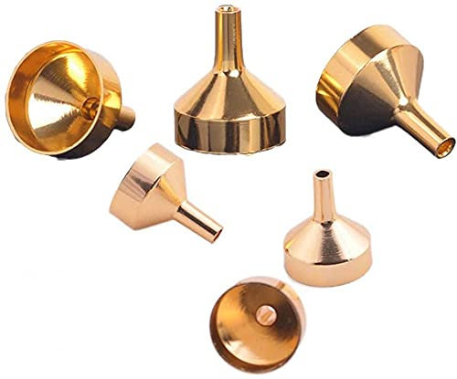 Lot de 6 petits entonnoirs en métal pour remplir des petites bouteilles ou des conteneurs, articles ménagers, pipettes en métal, accessoires de cuisine, M, metal, Autres pierres précieuses