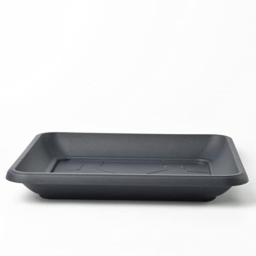 KAGM Untersetzer für Blumenkübel Blumentof Pflanztopf quadratisch Kunststoff anthrazit 17 cm Pflanzenuntersetzer Blumenuntersetzer