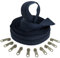Aerzetix - C62650x5-C62791x10 - Kit di Cerniera Lampo Spirale 5m N°5 Colore: Blu Scuro + 10 cursori N°5 Non bloccabile Colore: Argento - in Nylon/Metallo - merceria