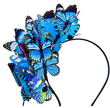 Takmor Schmetterling Haarreif, Haarreif Schmetterling Damen Haarreifen Schmetterling Haarschmuck Schmetterlings Haarband für Schmetterling Kostüm Damen Kinder Frauen Karneval Halloween