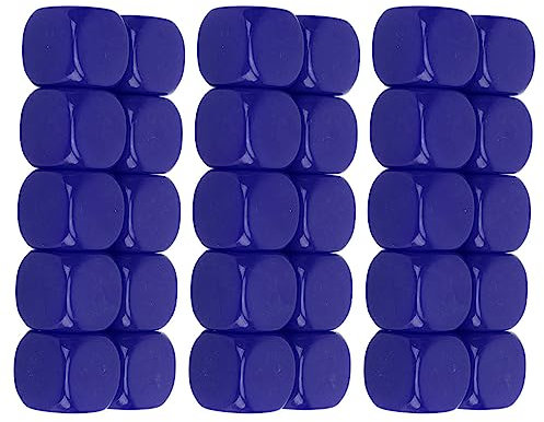 6-seitiges Würfelset, 30 Stück, 16 Mm, Abgerundete Leere Würfel für Spiele, Partys, Spaß, DIY-Aufkleber, Mathematikunterricht (Blau) Würfel