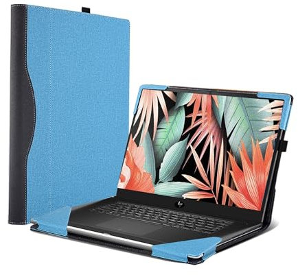 VEVOOD Laptop Cover for Hp Envy x360 15t-ew100 15-fe 15t-fe 15-fh 15z- fh [ 2-in-1 ] 15.6 inches Computer Bag Case PU Leather Inside Pocket Cover (Sky blue)