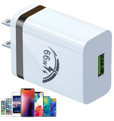 Povanjer Blocco Caricabatterie USB | Spina a Muro a Ricarica Rapida USB per Telefono Cellulare - Caricabatterie da Viaggio USA per Smartphone, Tablet, Laptop, Fotocamere, Auricolari, con Protezione