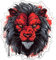 Samunshi Löwe Aufkleber Autoaufkleber für Motorrad Fahrrad Roller oder Auto Sticker Fahrrad MTB Mountainbike Rennrad Grunge Schwarz Rot Graffiti (9x10cm Löwe)