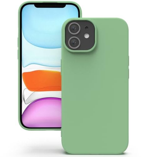 YATWIN Silicone Case for iPhone 11, Soft-Touch, Shockproof, DustProof, Antiskid Full Body Armour Phone Cover for Apple iPhone 11 - Mint Green