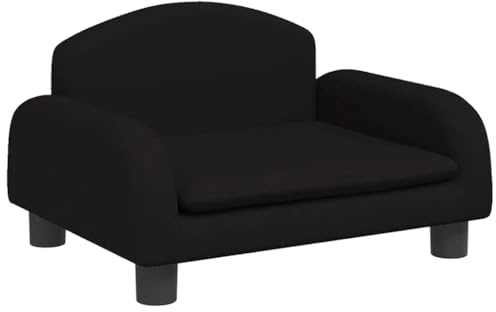 vidaXL Hundebett, Hundekissen mit weicher Polsterung, Hundesofa Hundecouch für kleine Hunde Haustiere, Haustierbett Katzenbett, Schwarz Stoff