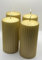 Løgum Kloster dänische Blockkerze Stumpenkerze ohne Duft 4-er Set mit Rillen Brenndauer ca. 39 Std., Sondergrößen ca. 50 Std (gold)