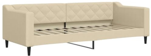 vidaXL Tagesbett, Gästebett 2-in-1, Sofabett Schlafsofa für Schlafzimmer Wohnzimmer, Bettsofa Sofa, Modernes Design, Creme 80x200cm Stoff