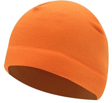 Winter Warm Wintermütze für Damen und Herren, Unisex Solid Outdoor Sport Radfahren Mütze Fleece Ski Beanie Skull Cap (DE/NL/SE/PL, Alphanumerisch, Einheitsgröße, M, Orange)