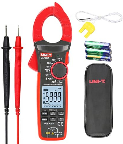 UT208B Digital Clamp Meter 1000A AC DC Current 6000 Count Backlight Flashlight Multimeter Tester