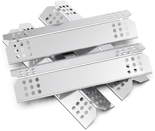 38.1CM Diffuseur Chaleur Universels,Pièces de Rechange Universal Flavorizer Bar,Compatible avec la Plupart des modèles de Gril à gaz,Plaques chauffantes pour Barbecuer(Acier inoxydable, 4 pièces)