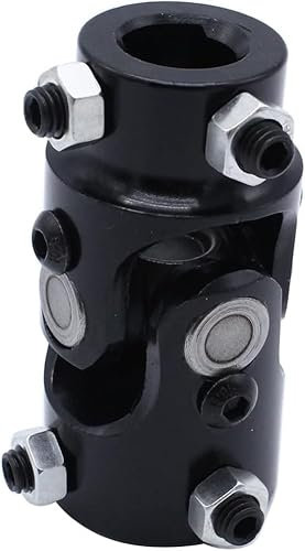 SHLPDFM Universal Kreuzgelenk Lenkwellen-U-Gelenk 1 Zoll DD x 3/4 Zoll DD Lenkwellen U Gelenkkupplung Lenkwellenkuppler für Auto (Schwarz)