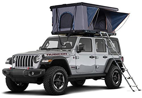 GeRRiT SUV-Camping-Dachzelt 2,1 m/6,9 Fuß, wasserdichtes Hartschalen-Dachzelt mit einziehbarer Leiter und Solar-Notlicht, Schiebedachzelt für Überland-SUV, LKW, Transporter