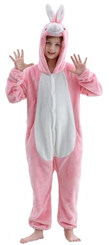COOKY.D Kinder Tier Kostüm Baby Schlafanzug,3-12 Jahre | Jungen Mädchen Welttag des Buches Geschenke,Kinder Knopfverschluss Einteiler,Kinder Tier Kostüm