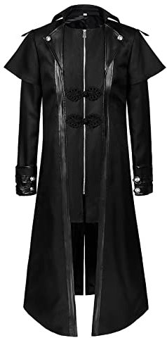 Herren Steampunk Frack Mantel Karneval Jacke Viktorianischen Gehrock Uniform Smoking Retro Langer Button Kleidung Mittelalter Mantel Herren Für Karneval Halloween Kostüme