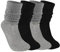 Abeillo 2 Paar Damen Slouch Socken,Weiche Stricken Scrunch Socken,Extra lange Knit Cotton Slouch Socken Stulpensocken Damen,Herbst Winter Gestapelt Socken(Schwarz + Grau)