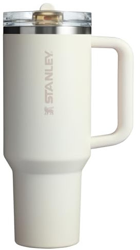 Stanley Quencher ProTour Flip Straw Tumbler with Leakproof Lid 40 oz | Built-in Straw & Handle | Cupholder Compatible for Travel | Insulated Stainless Steel Cup | BPA-Free | Cream