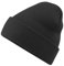 Roughtex Beanie mit Umschlag aus Bio-Baumwolle Doppellagiger Strick, atmungsaktiv und weich Wintermütze Schwarz