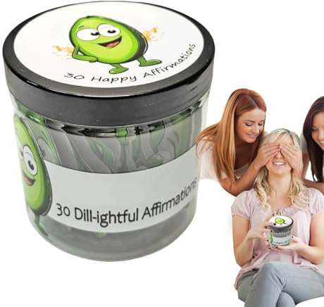 Positive Notizenglas für Frauen, emotionale Unterstützung, 30 x Avocado-Glaskarten zur Wertschätzung, inspirierende Botschaften mit lustigen Zitaten zur Wertschätzung der Tage