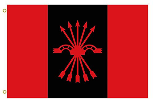 Bandera grande para exteriores, falange española, 3 x 5 pies, roja, patriótica, plegable, montaje en pared, ojales, Día de la Independencia
