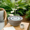 HYDRIA Large 45cm Taupe Leaf Cascade Indoor Outdoor Water Feature, Battery Powered Fountain, includes Glass Mosaic, Porcelain Bowl, Up to 100 Hours per Charge, USB Charging, British Brand, Wireless