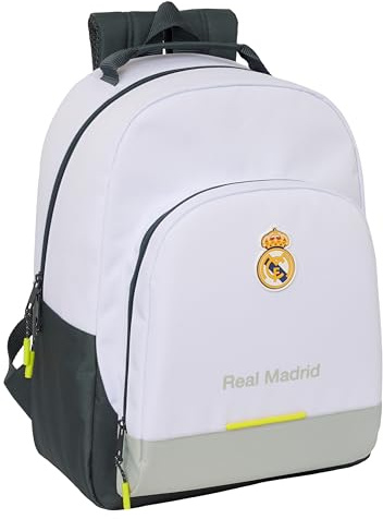 Safta Real Madrid Equiicion 25/26 Schulrucksack, anpassbar an Trolley, Rucksack, ideal für Kinder verschiedener Altersgruppen, bequem und vielseitig, Qualität und Widerstandsfähigkeit, 32 x 15 x 42 cm