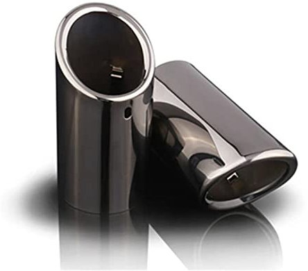 SQIFBA Für Skoda Für Octavia A5 A7 Für Superb Für Yeti 1.4T 1.6T Edelstahl Automobile Auspuffrohrabdeckung Auto Schalldämpfer Rohr Endrohr(Schwarz)