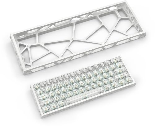 kutethy KY60 Hollow Out Aluminum Keyboard Case,60% Mechanical Keyboard Shell Custom Keyboard Barebones Compatible with Wooting60 Mad60 Win60 GH60 60HE(White)