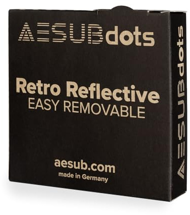 AESUBdots retro easy remove – Retroreflektierende Referenzpunkte für 3D-Scanner mit Laserlicht, leicht ablösbar, Ø 3 mm, auf Rolle mit Abrissperforation, für AESUB Scansprays