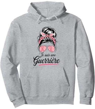 Je suis Une Guerrière Octobre Rose Sweat à Capuche