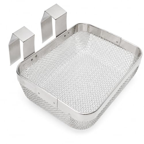 12,7 x 10,2 x 4,4 cm Edelstahl-Ultraschall-Reinigungskorb, feinmaschiger Schmuck- und Kleinteilhalter, universell passend für Ultraschall-Reinigungsmaschinen