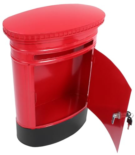 jojofuny Vintage Iron Wall Mount Mailboxes, Retro Letter Box for Home Wall Decoration, Space-saving, Lightweight and Sturdy Post Box with Proper Storage Capacity