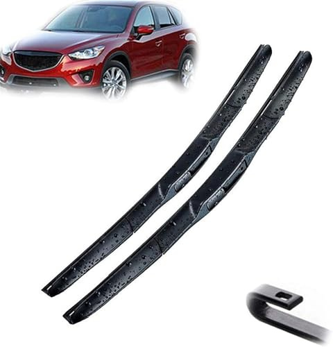 LYNYQ Auto Scheibenwischer Set für Mazda CX-5 KE 2012 2013 2014 2015 2016 2017 24in+18in, Frontscheiben Scheibenwischer Set Wischerblatt Ersatz Zubehör,L-B/RHD