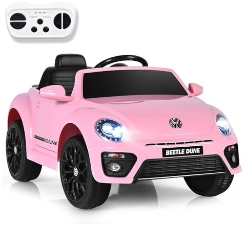 SOARS Macchina Elettrica Volkswagen Beetle Maggiolino 12V (Rosa)