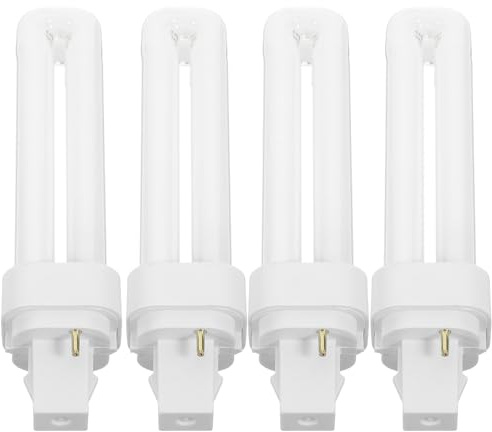 SEWOART 2u Steckleuchtstofflampe 13w 4 Stück Weiß mit 2 Pins | 13w Leuchtstoffröhre, Horizontale 2u-bauform, Kunststoff Glas Elektronik, Einfacher Ersatz