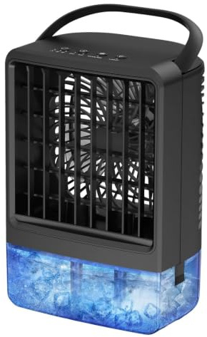 Ventilador De Aire Acondicionado Portátil, Mini Ventilador De Aire Acondicionado Con Tanque De Agua De 800 Ml, Temporizador De 2-4 Horas, Luz LED, Ventiladores De Escritorio Ajustables 3 Velocidades