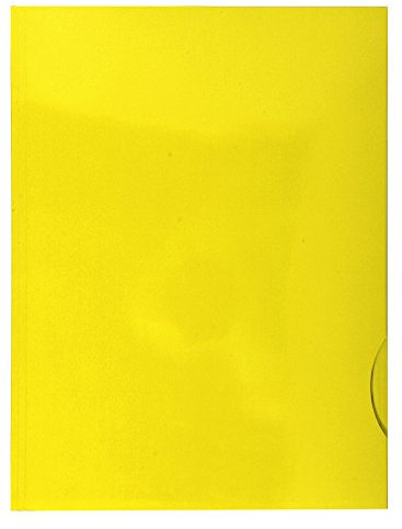 Exacompta 635015E 20er Pack Präsentationsmappen Chromolux für DIN A4 aus festem Karton mit 2 Klappen FSC®-zertifiziert gelb Sammelmappe Dokumentenmappe Ideal für Büro