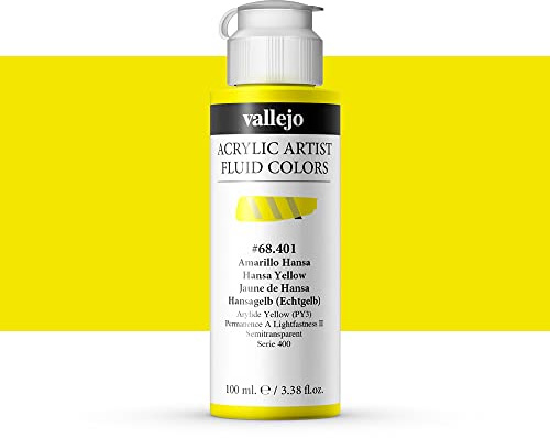 Vallejo : Fluid Artist Acrylic Paint : 100ml : Hansa Yellow