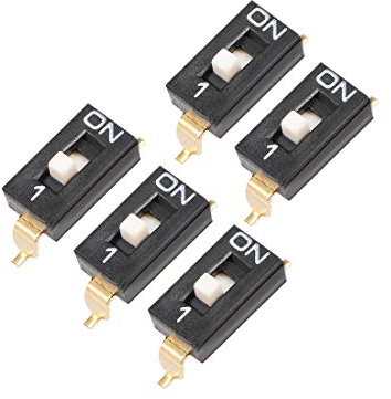sourcing map 5 Stück DIP-Schalter 1 Bit für Leiterplatten-SMD-Typ schwarz