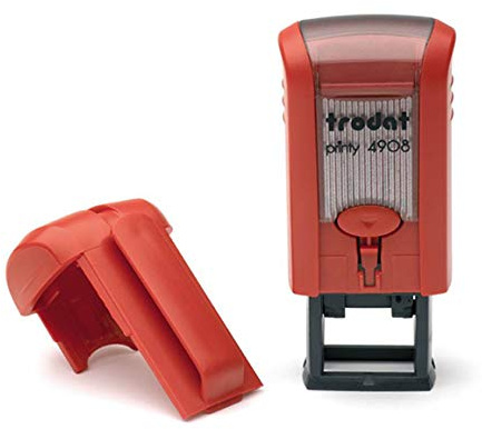 Stempel Trodat Printy 4908 (15x7mm), ACHTUNG: KLEINER STEMPEL, NICHT FÜR LANGE ZEILEN GEEIGNET!!!, in verschiedenen Farben, gleich Online gestalten!!! (rot)