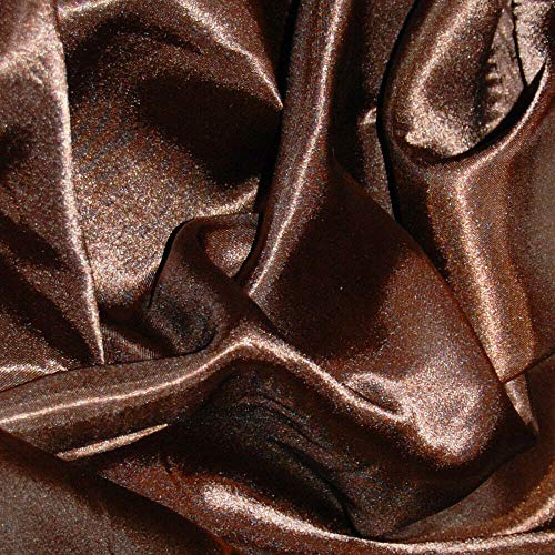 FYVIE STAR FABRICS Silky Satin Dress Fabric, Plain, Luxury, Wedding Material, 150cm Wide for 3+ Metres (Brown, 1m)