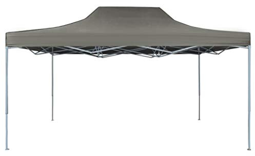 Festnight All Seasons Gazebos Robusto Gazebo Pieghevole da 3m x 4m in Acciaio Antracite Tendone Pieghevole 3 x 4 x 3,15 m