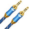 EMK Aux Cable, 3.5mm Audio Cable Nylon Braided Aux Lead for Car, Headphone, MP3 Player, Smartphone, Echo Dot, Tablet, Home Stereos, Laptop & More (3.5mm TRS Male to Male Blue, 10Ft/3M)
