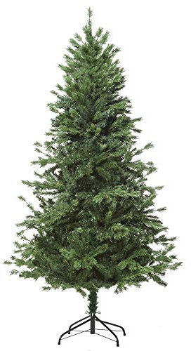 HOMCOM Árbol de Navidad Ø75x150 cm Artificial con 440 Ramas PE Tridente y PVC Individual y Base Plegable Árbol Navideño Decorativo Exteriores Interiores Verde