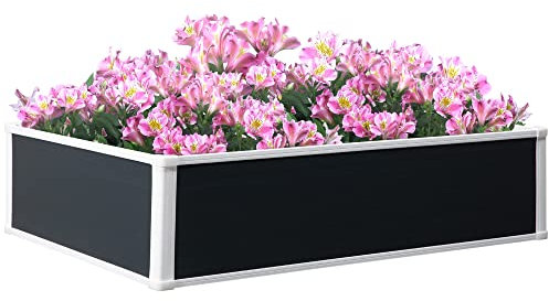 Outsunny 302L Raised Garden Bed, Weather-resistant PP Planter Box Containers for Outdoor Patio Plant Flower Vegetable, 120 x 90 x 30 cm