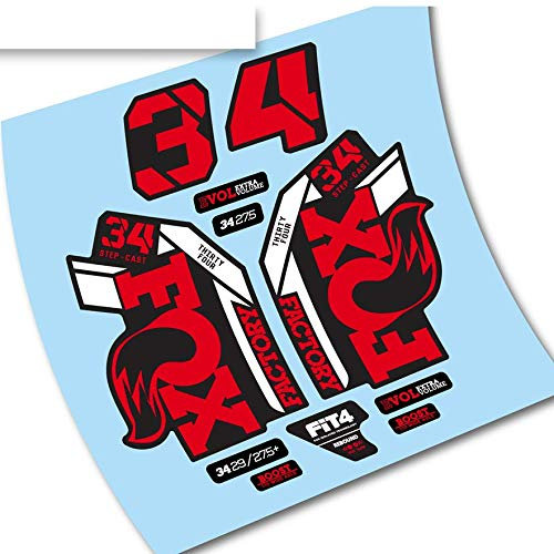 Fox 34 Factory 2021 Aufkleber auf Vinyl Aufkleber Gabel (REWH (Normalrot+Weiß))