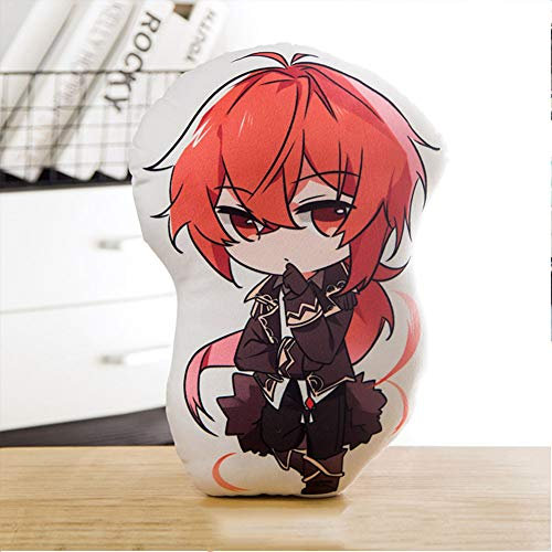 Anjinguang Diluc Plüsch-Spielzeug-Kissen, Dekokissen, Anime-Charakter, Stofftier, Plüsch, Umarmungskissen, 45 cm, für Kinder und Frauen