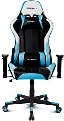 DRIFT GAMING DR175 - Silla Gaming Profesional, polipiel, reposabrazos ajustables 2D, pistón clase 4, giratoria, mecanismo de mariposa, cojín lumbar y cervical, color negro/blanco/azul